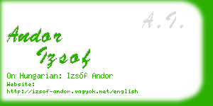 andor izsof business card