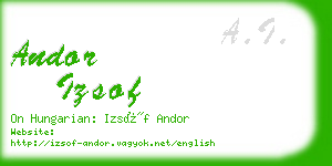 andor izsof business card